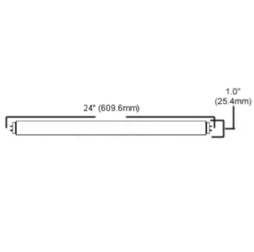 24 Inch T8 Fluorescent Tube Light Bulb 17W 3500K Neutral White G13 Bi-Pin Base Pack of 25 M858620