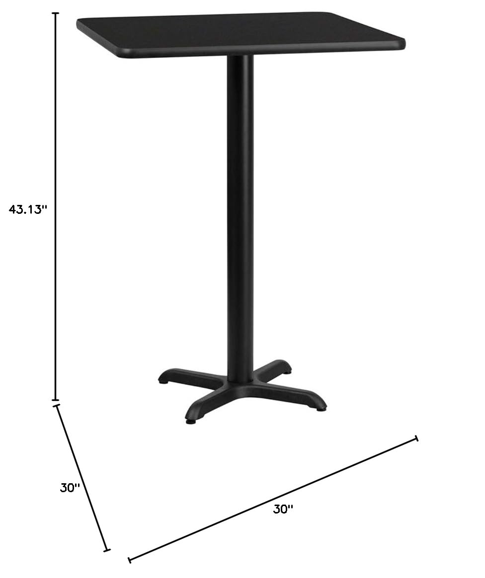 Black Laminate Table Top with Bar Height Table Base F7401