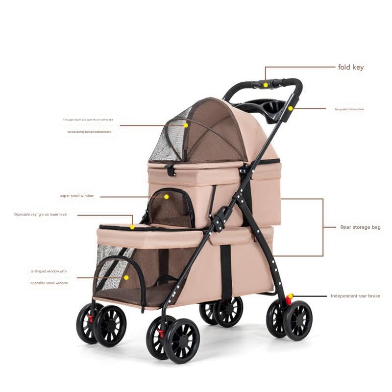 Double Pet Stroller with Cup Holder P5300
