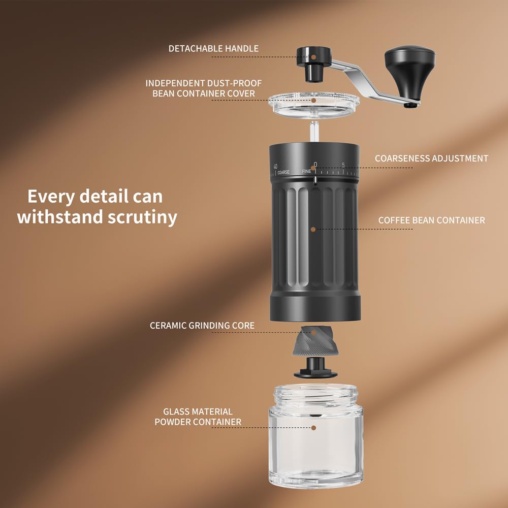 Portable Conical Burr Coffee Grinder 25g Ceramic Burrs X2622