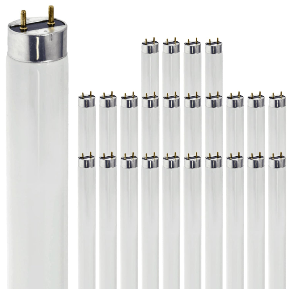 24 Inch T8 Fluorescent Tube Light Bulb 17W 3500K Neutral White G13 Bi-Pin Base Pack of 25 M858620