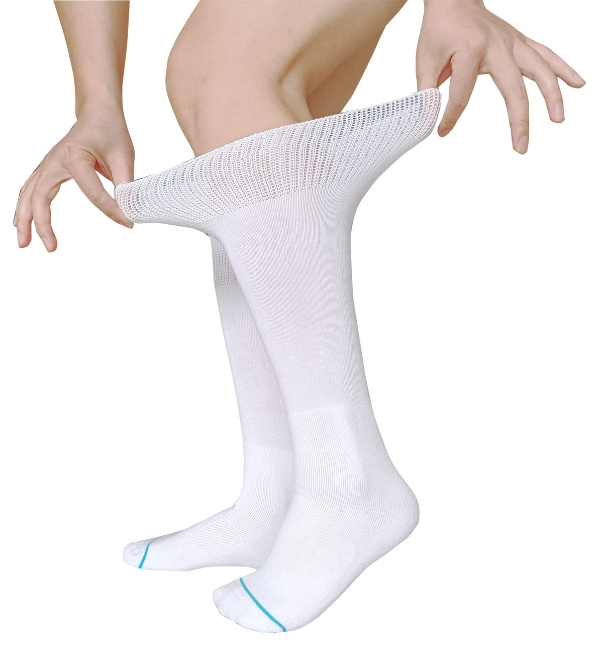 White 2 Pairs Medical Tube Socks E6142