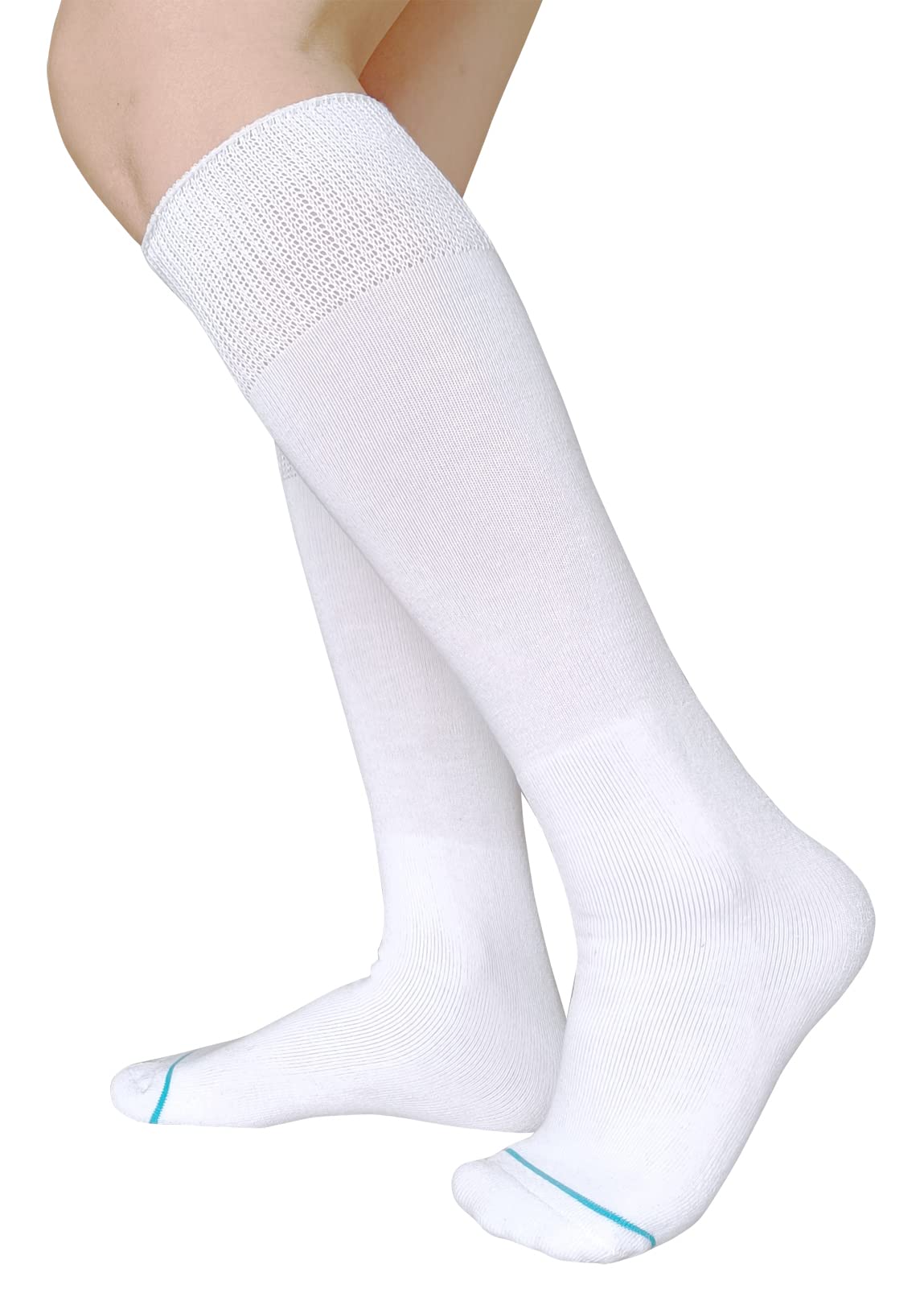 White 2 Pairs Medical Tube Socks E6142