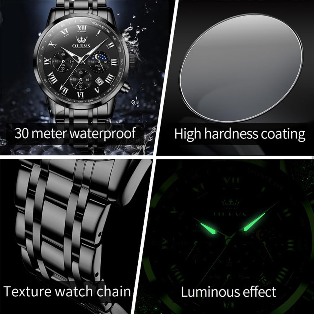 Men Stainless Steel Analog Quartz Wrist Watch V119