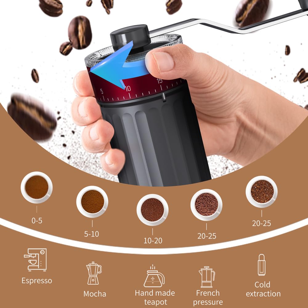 Portable Conical Burr Coffee Grinder 25g Ceramic Burrs X2622