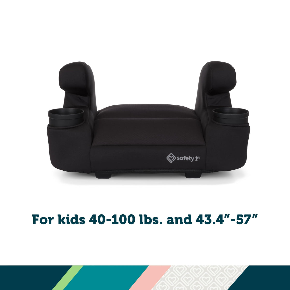 Lightweight Backless Booster Car Seat, 2-Pack, Black B64880