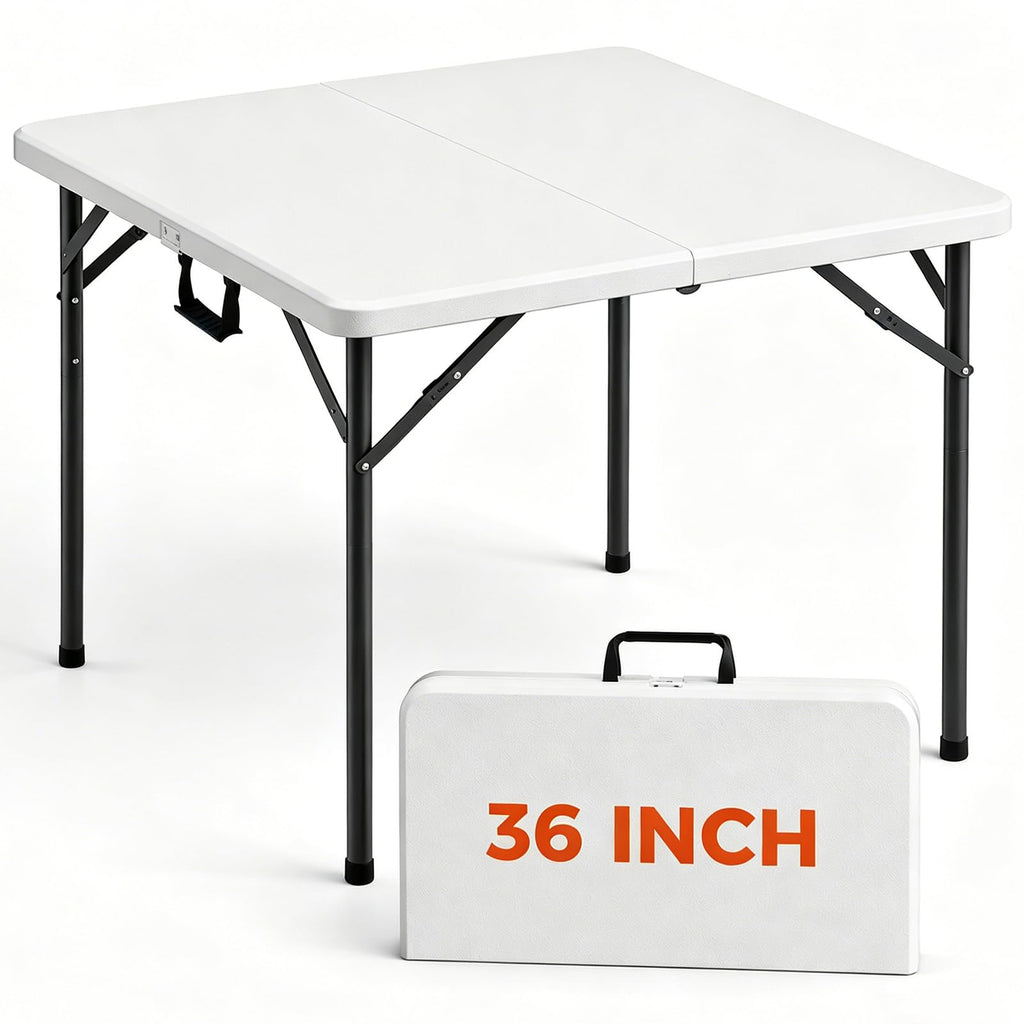 36 Inch Square Folding Card Table with Carrying Handle Q953632