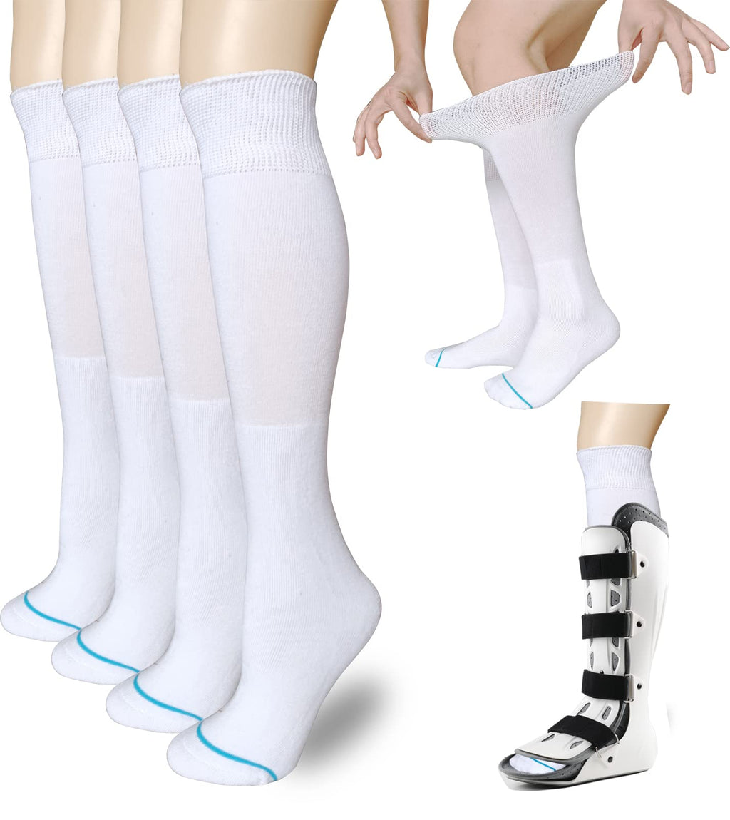 White 2 Pairs Medical Tube Socks E6142