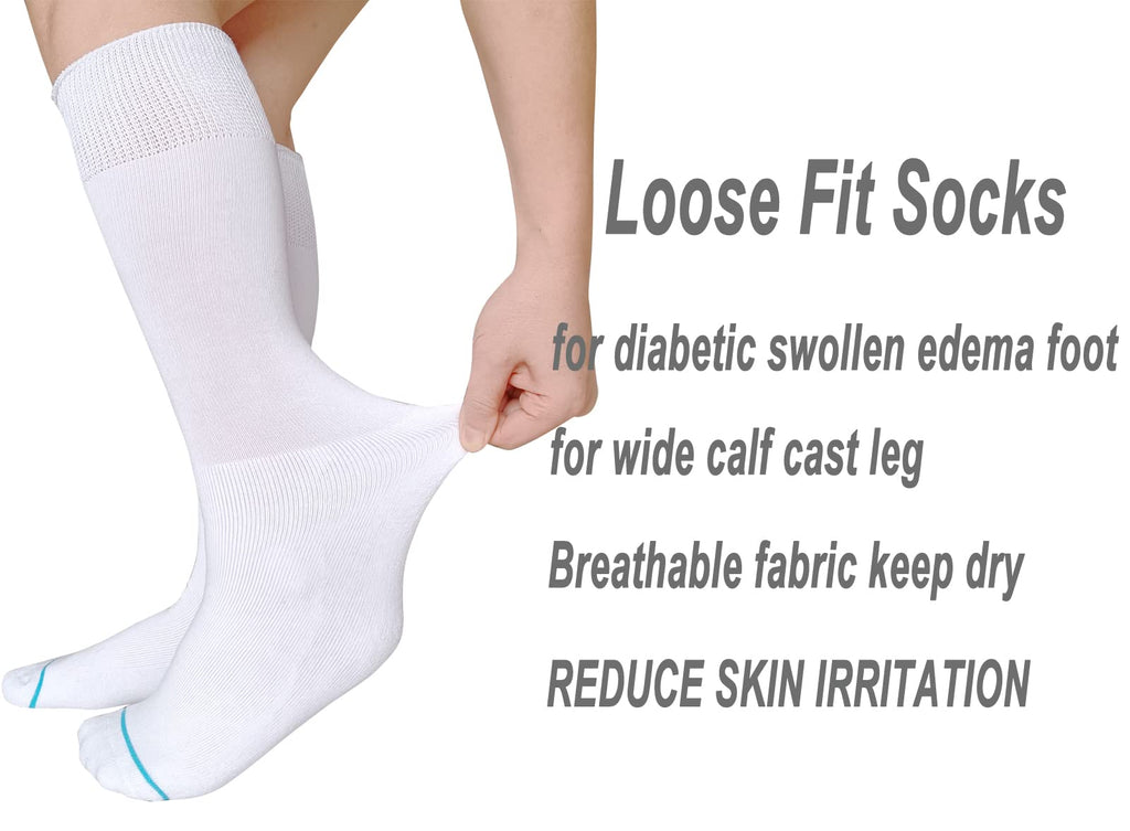 White 2 Pairs Medical Tube Socks E6142