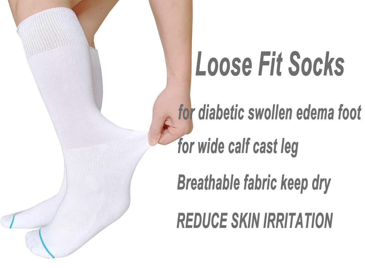White 2 Pairs Medical Tube Socks E6142