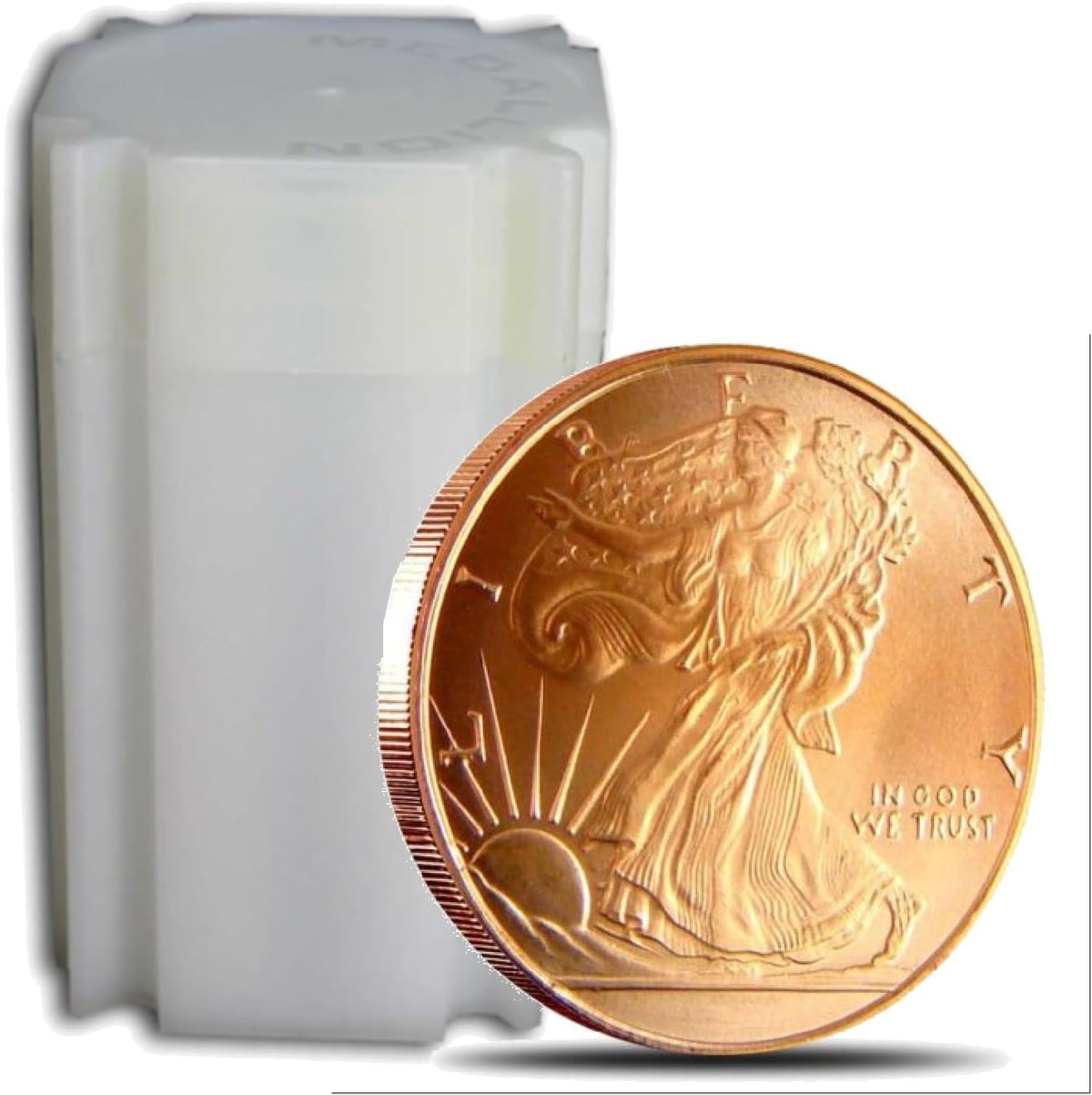1 Oz. Walking Liberty Copper Bullion Art Rounds in Coin Tube L829