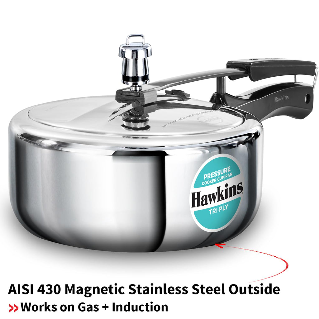 3 Litre Tri-Ply Stainless Steel Pressure Cooker G366434