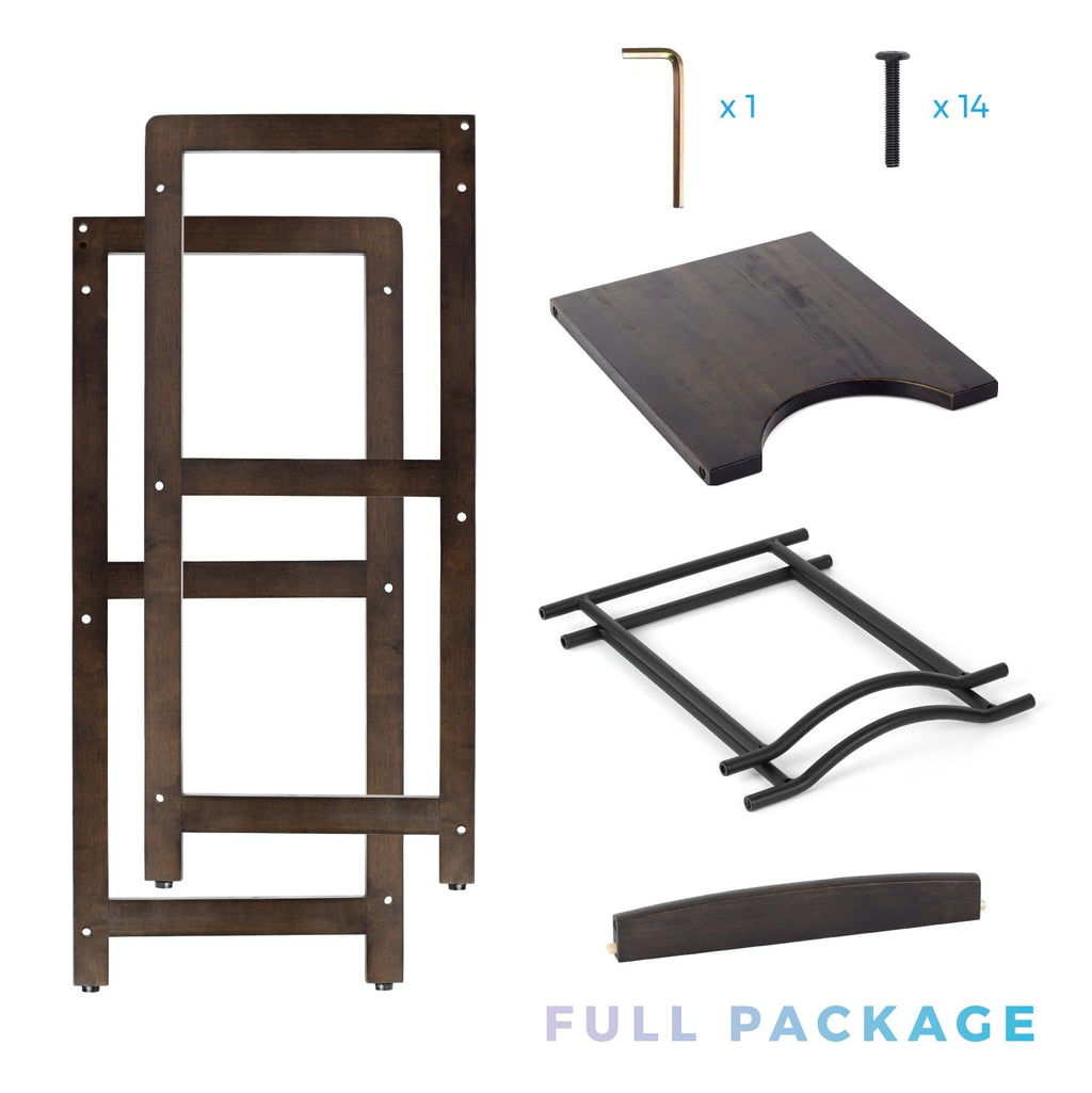 5 Gallon Water Jug Holder with Top Shelves, 3-Tiers Solid Wood Water Dispenser Stand K3592