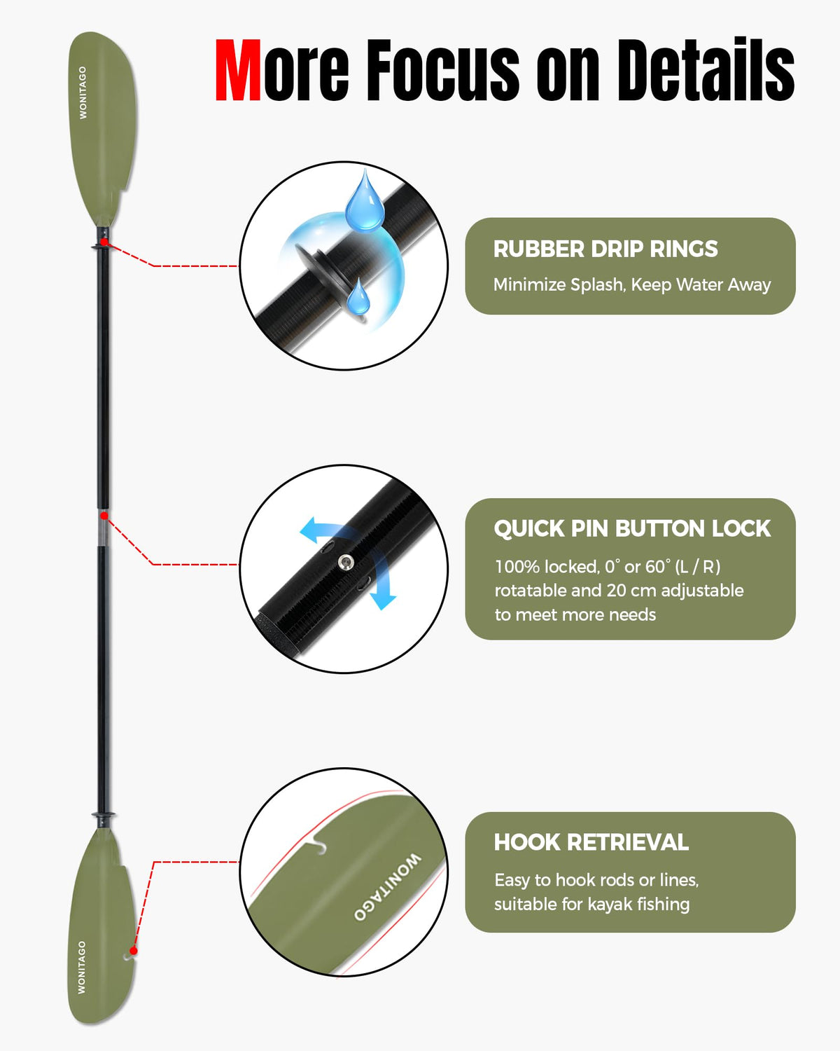 Adjustable Fiberglass Kayak Paddle D629260