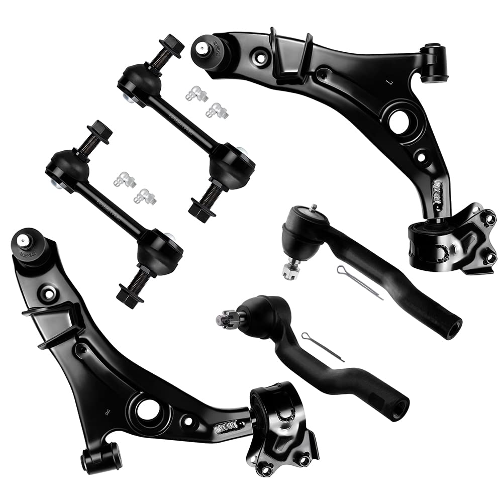 6pcs Front Suspension Kit Control Arm Ball Joint Tie Rod End Sway Bar Link G762