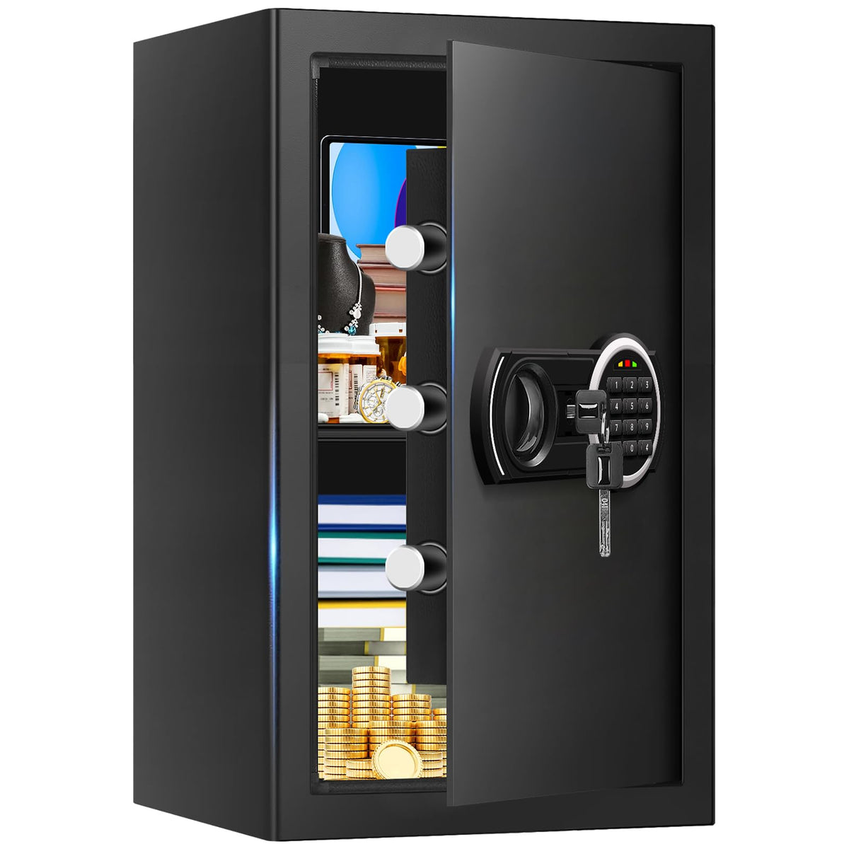 3.3 Cuft Water and Fireproof Safe with Digital Keypad & Key Lock N531