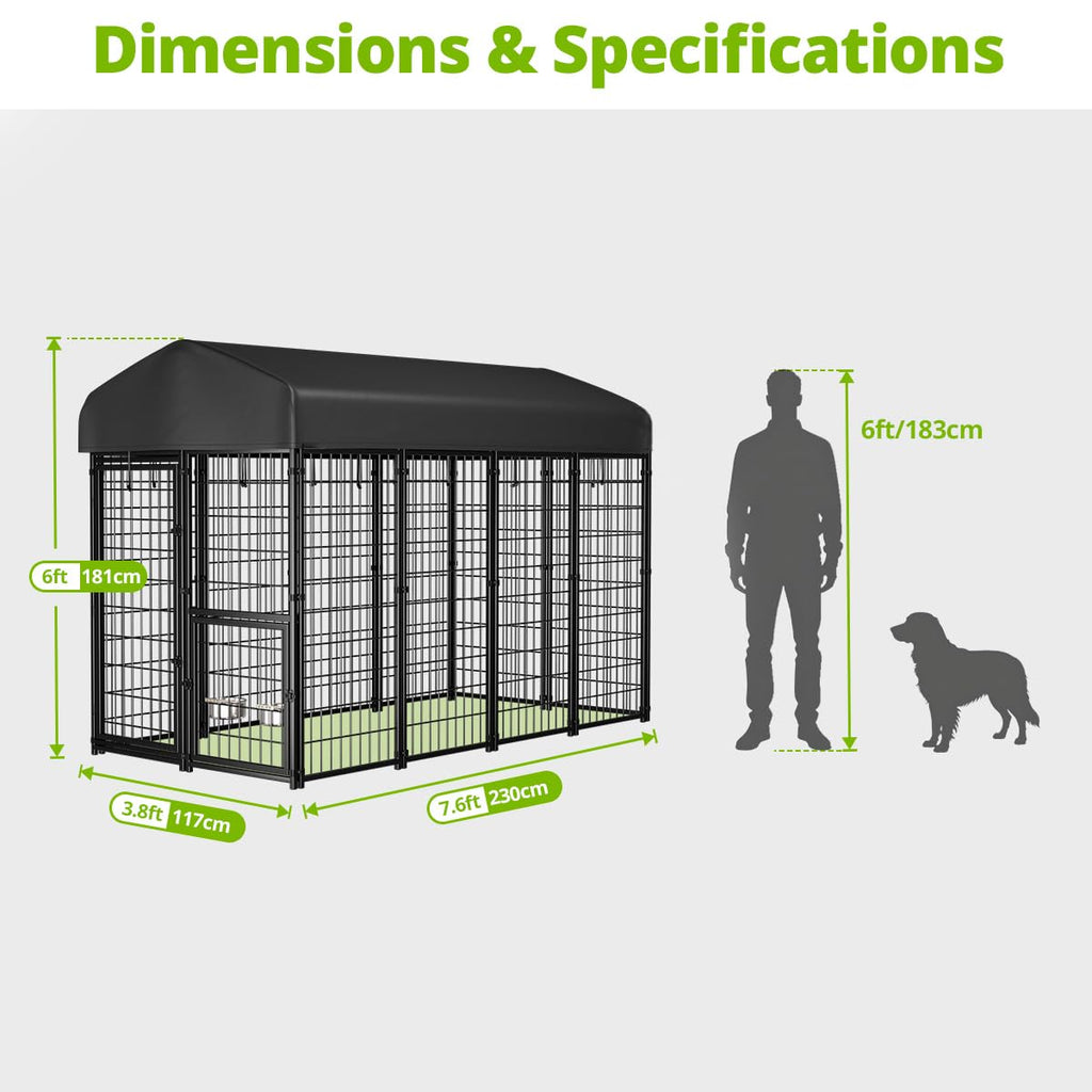 8x4x6ft Outdoor Dog Kennel with Roof Z850