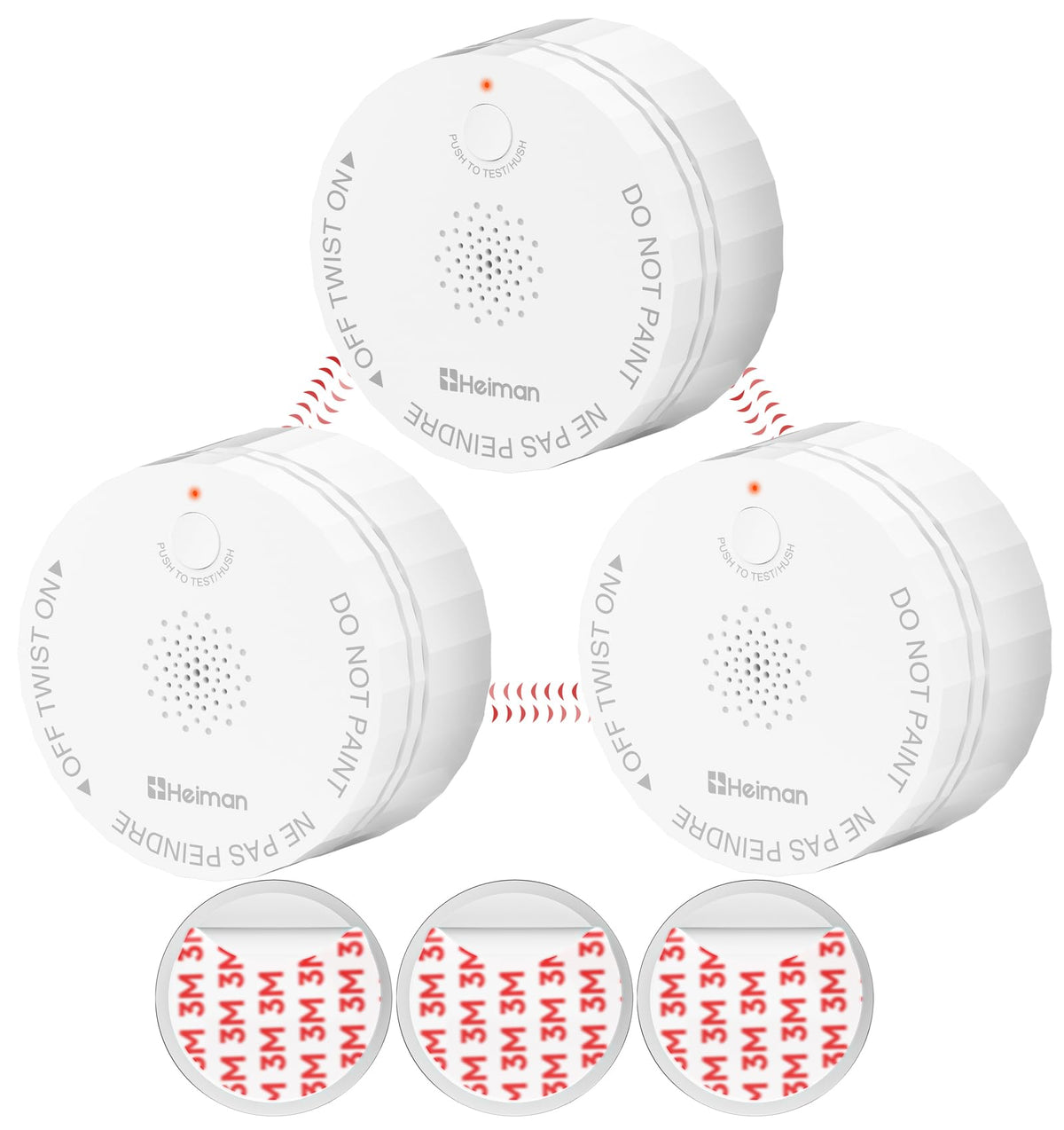 3 Pack Wireless Interconnected Smoke Detector U670013