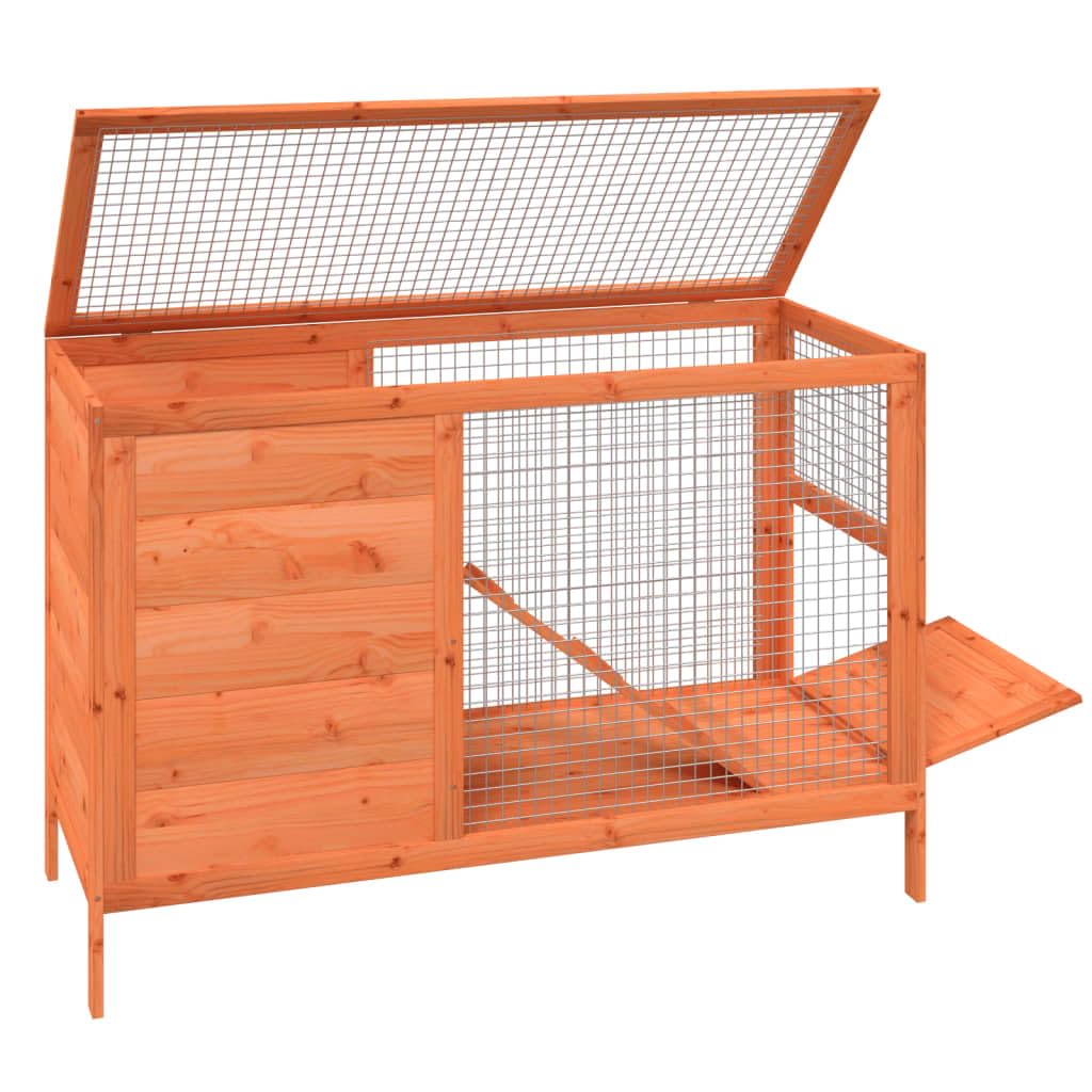 2-Tier Solid Pine Wood Rabbit Hutch Z793805