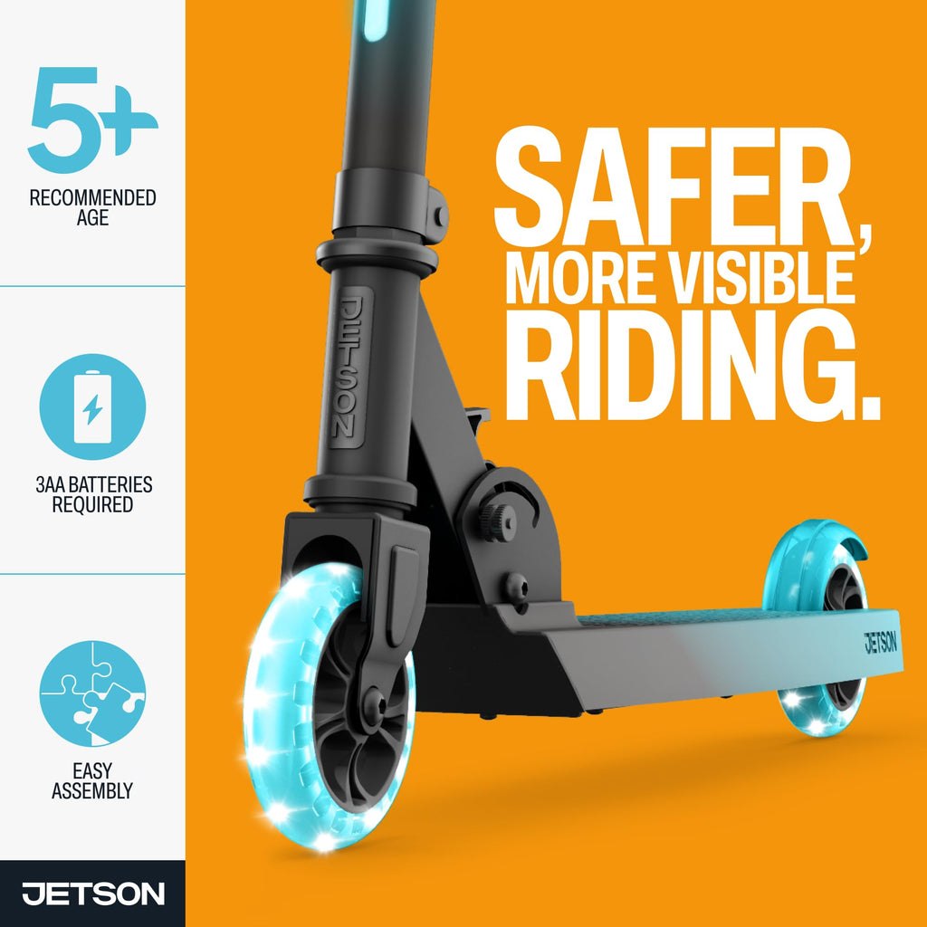 2-Wheel Light-Up Folding Kick Scooter with Adjustable Handlebar P186