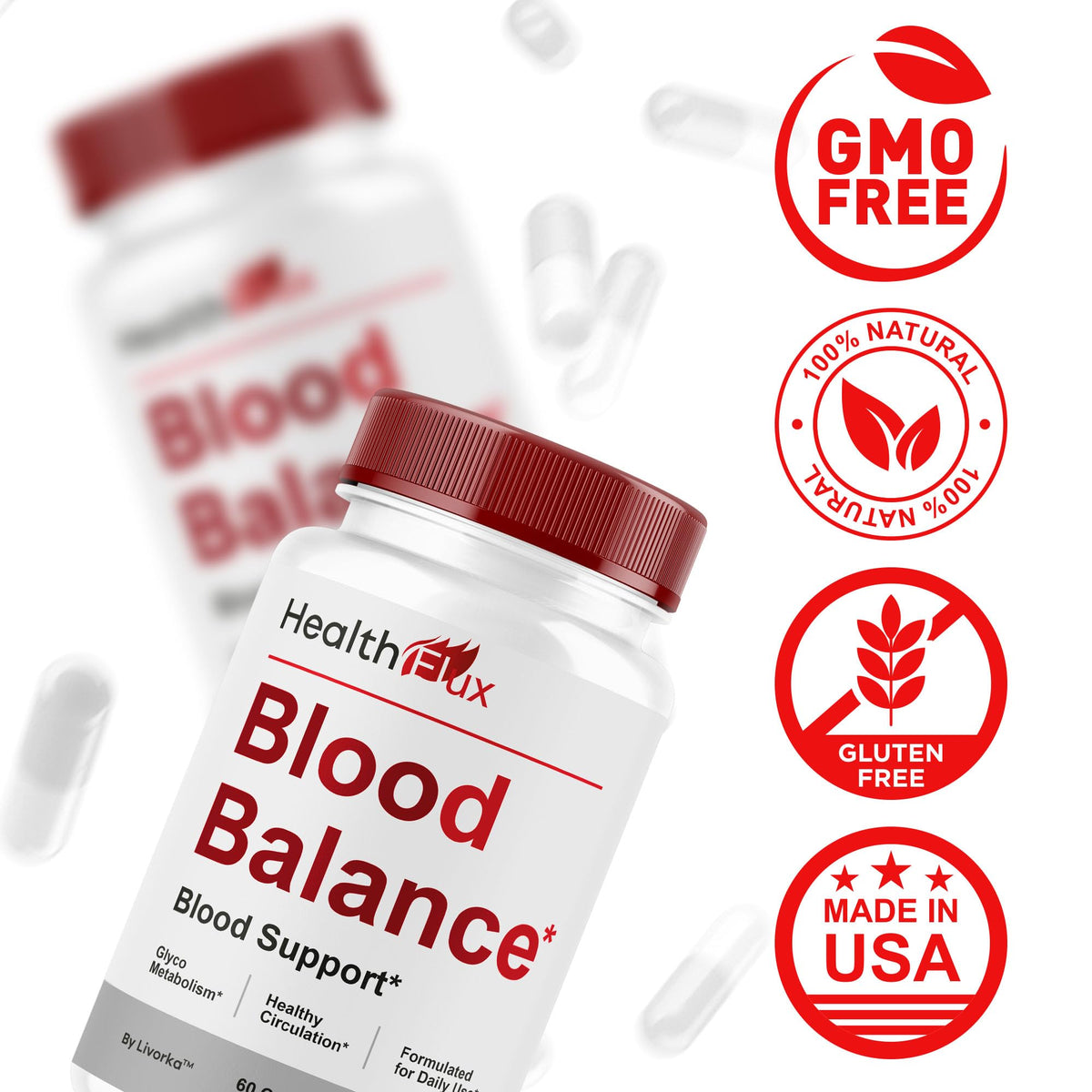Health Flux Support Supplement Capsules 180 Capsules G121917