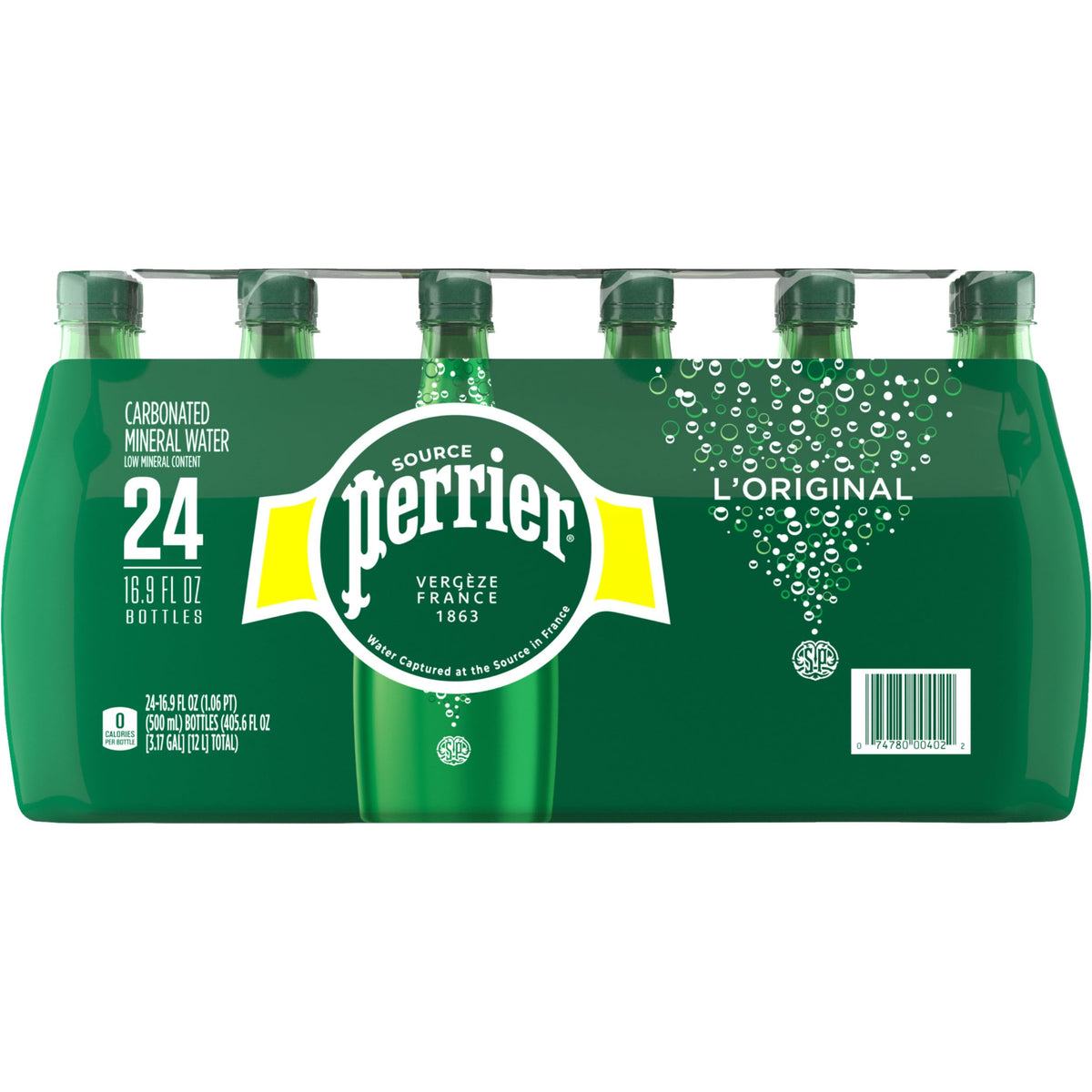 Carbonated Mineral Water Plastic Bottles 16.9 Fl Oz Pack of 24 T8056