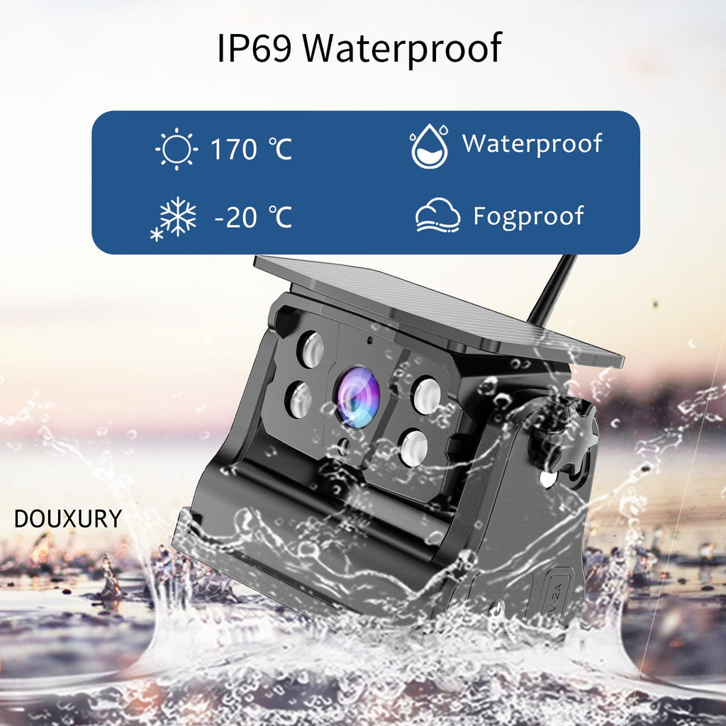 Solar Magnetic Wireless Backup Camera with 5" 1080P Monitor H6575