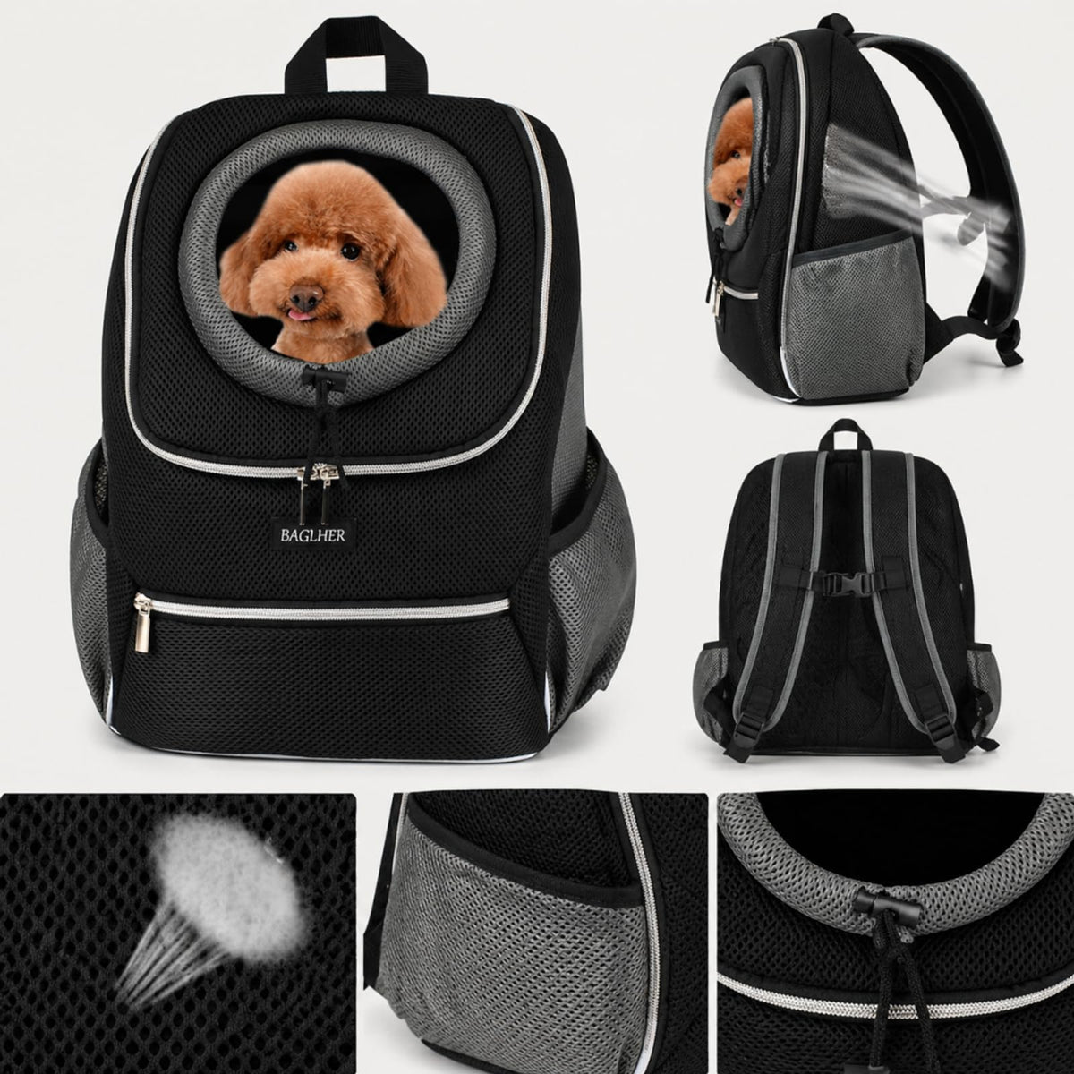 Black Dog Carrier Backpack O7919