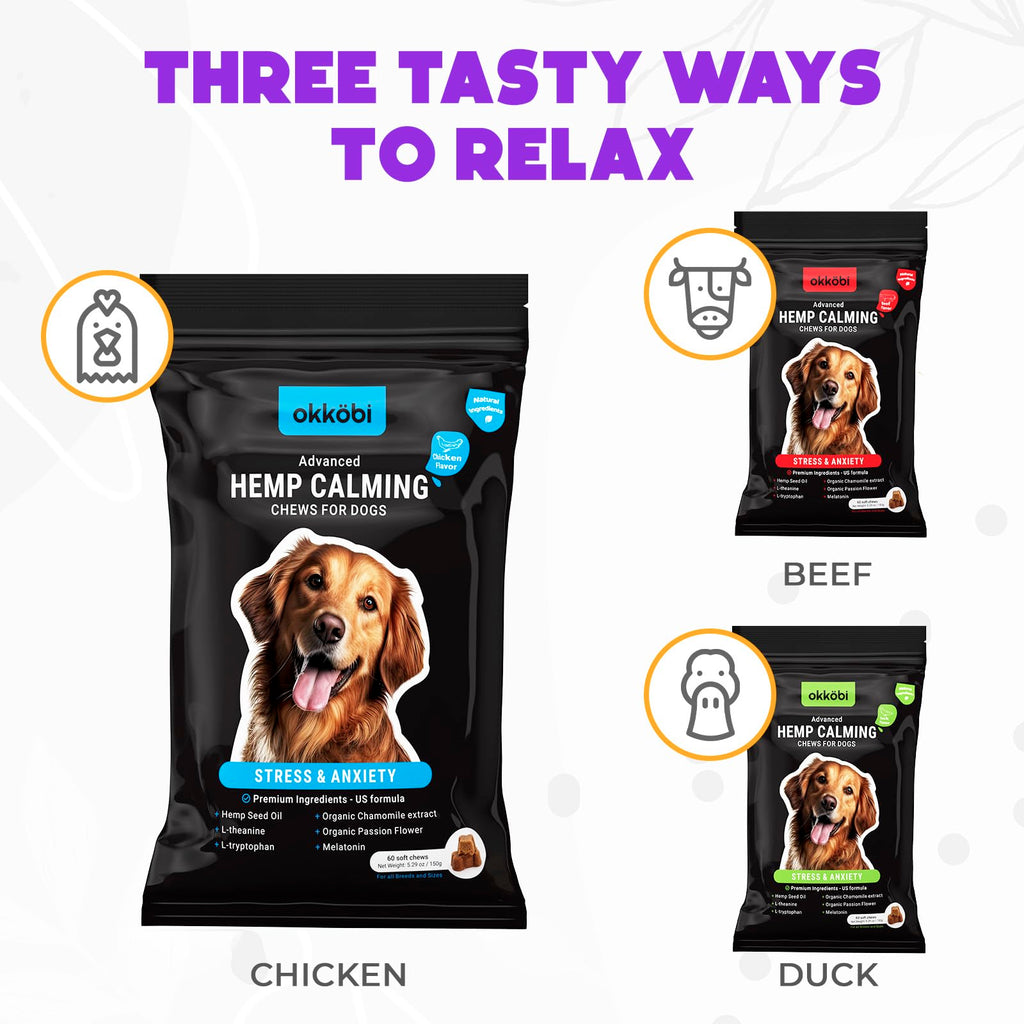 Chicken Flavor 60 Count Calming Chews for Dogs A101