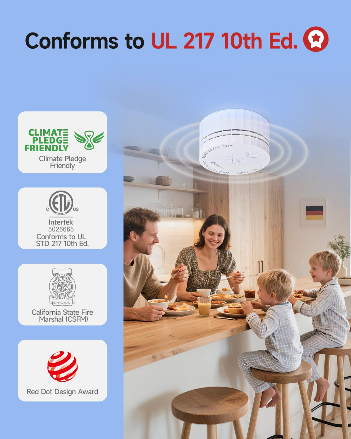 3 Pack Wireless Interconnected Smoke Detector U670013