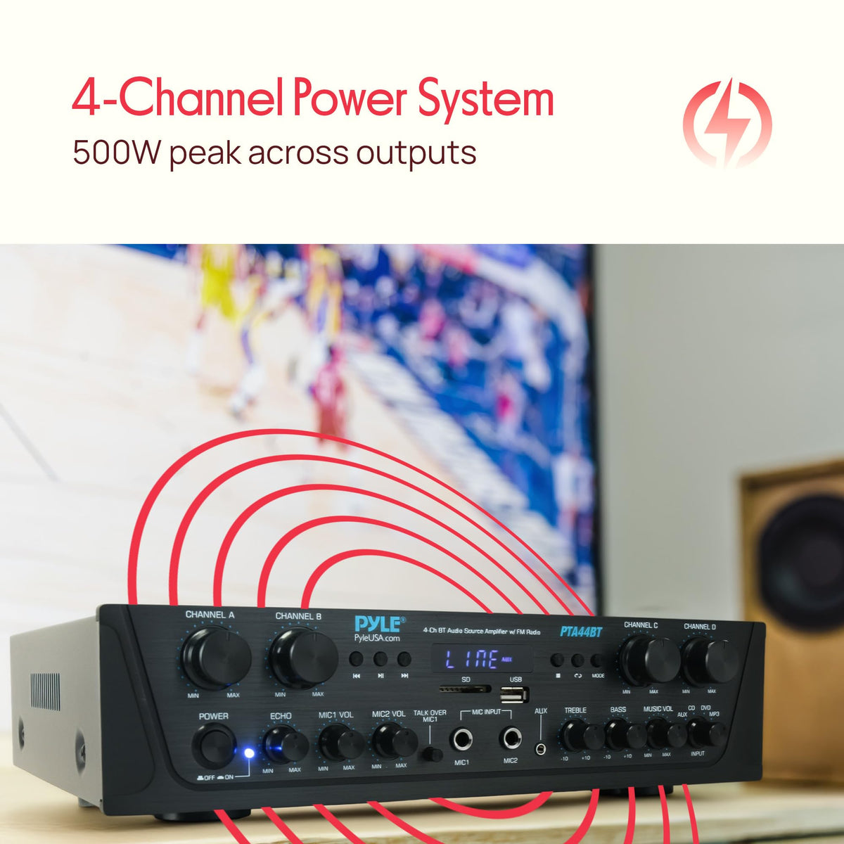 4-Channel Audio Amplifier with Bluetooth W426