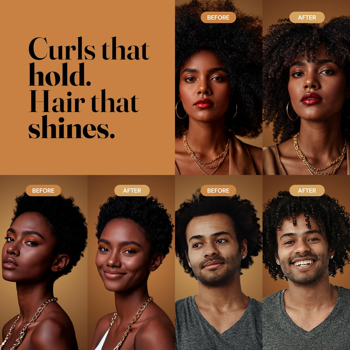 Curly Hair Shampoo Conditioner & Curl Cream Kit, 3x16.9oz J51995