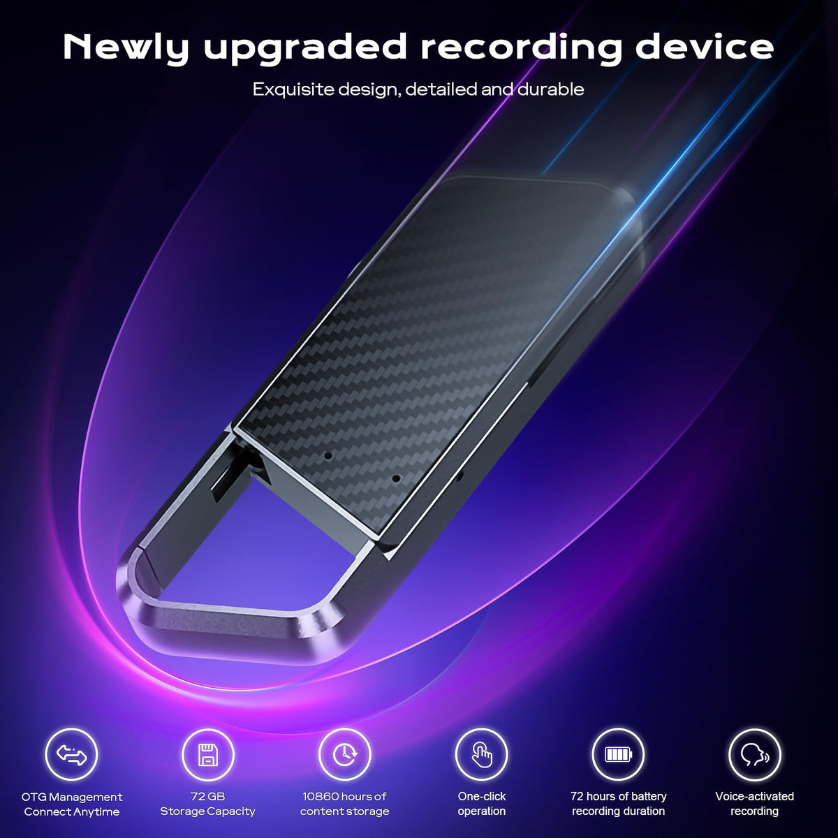 Voice Activated Recorder with Noise Reduction Portable Audio Recorder V988