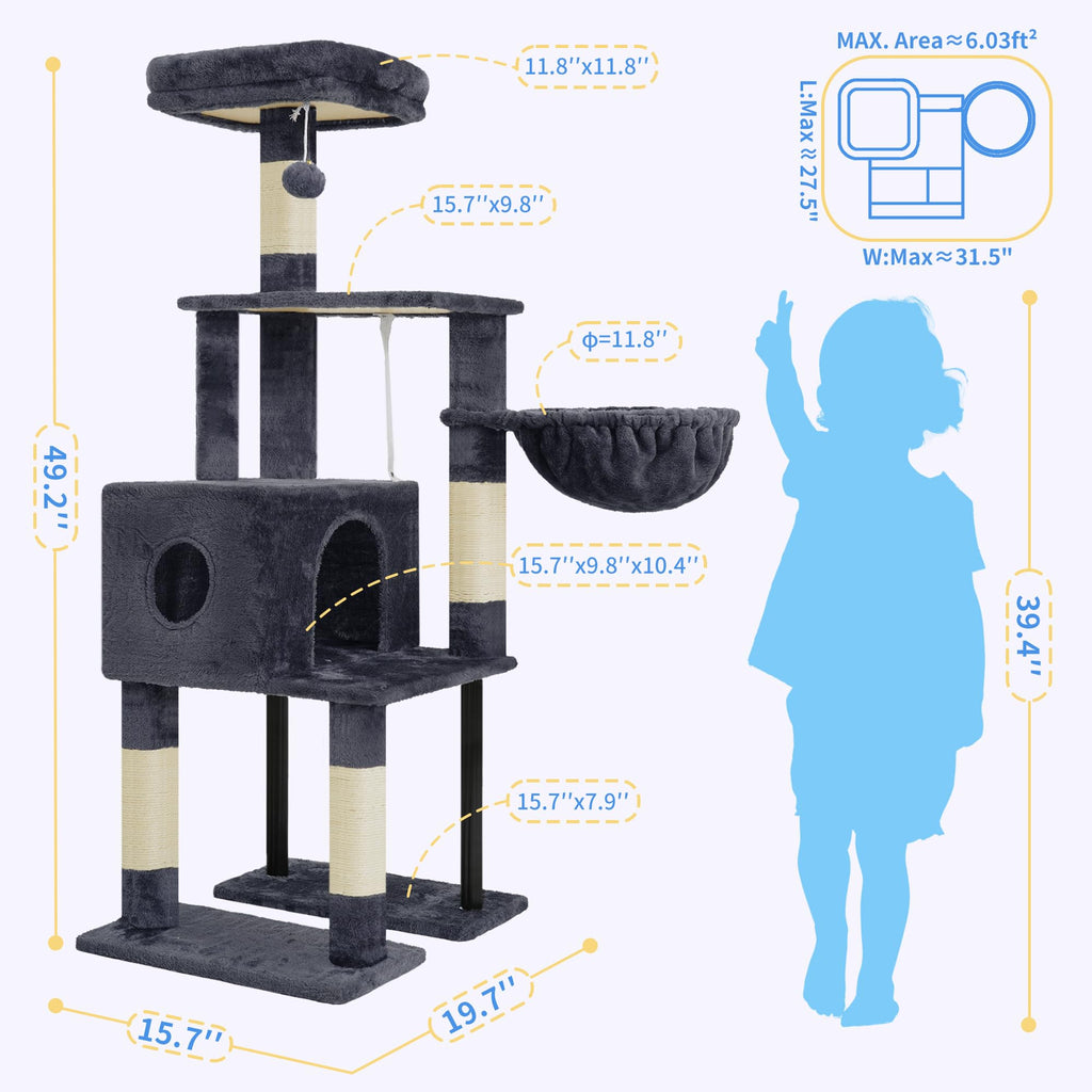 49.2 inch Cat Tree with Toy M886