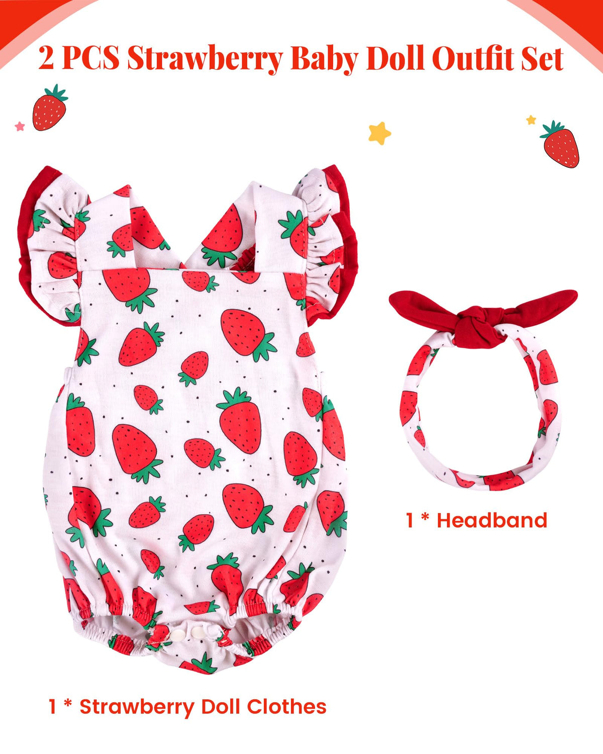 18-20 Inch Doll Clothes Strawberry Outfit X532