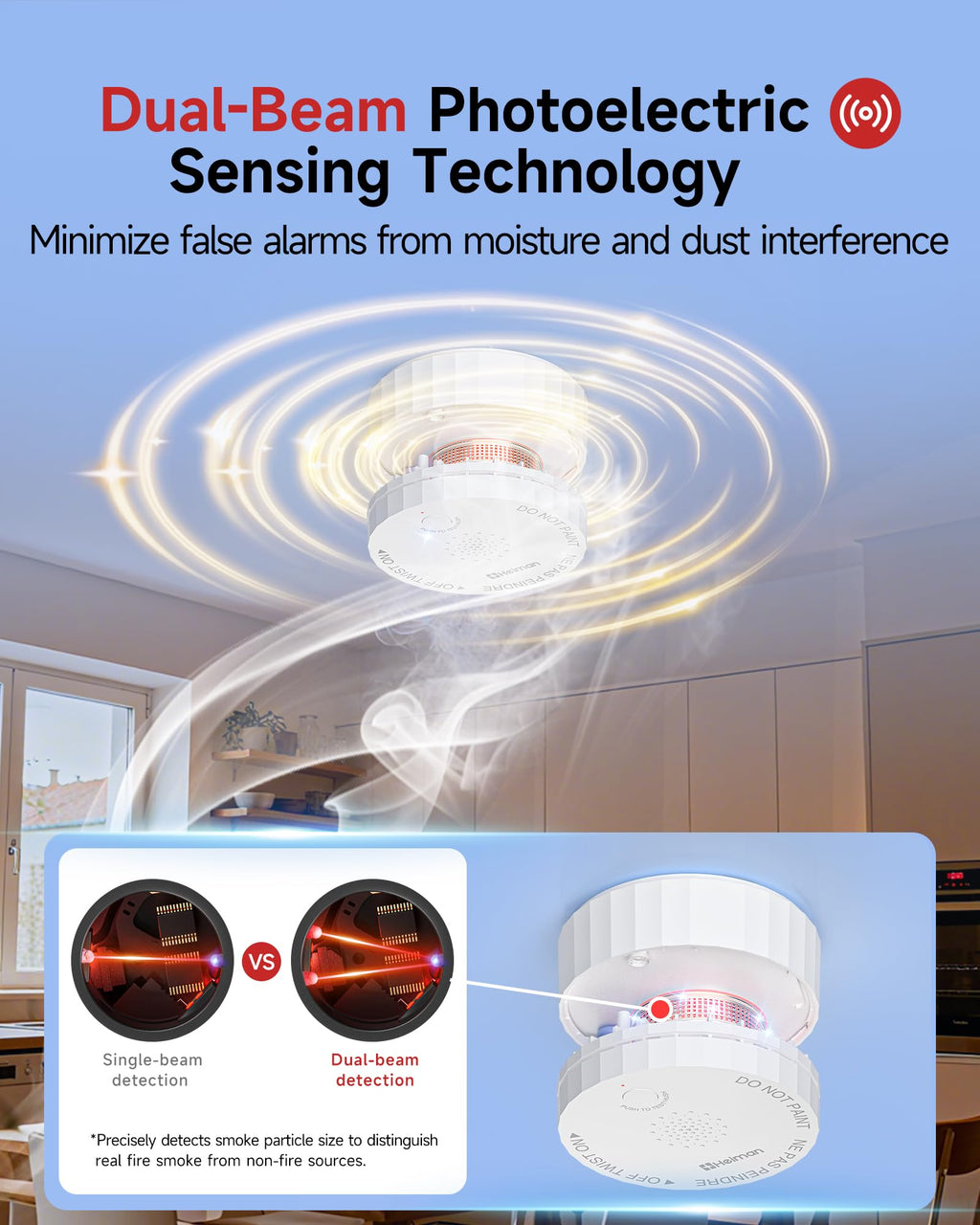 3 Pack Wireless Interconnected Smoke Detector U670013