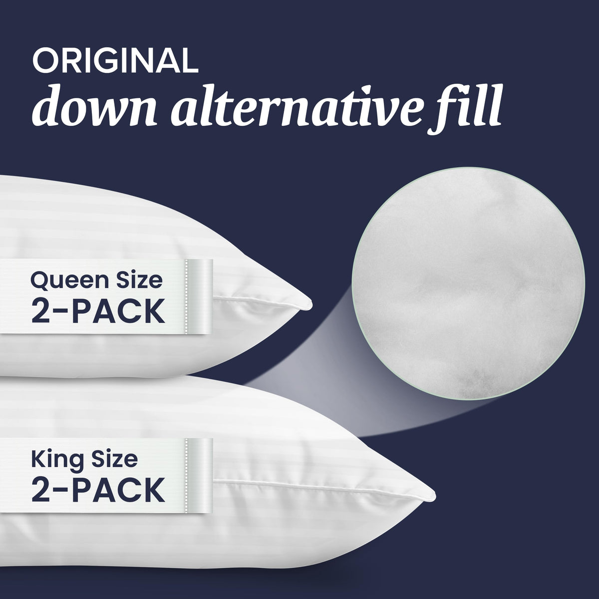 King Size Soft Down Alternative Bed Pillows with Cooling Pillowcases P377
