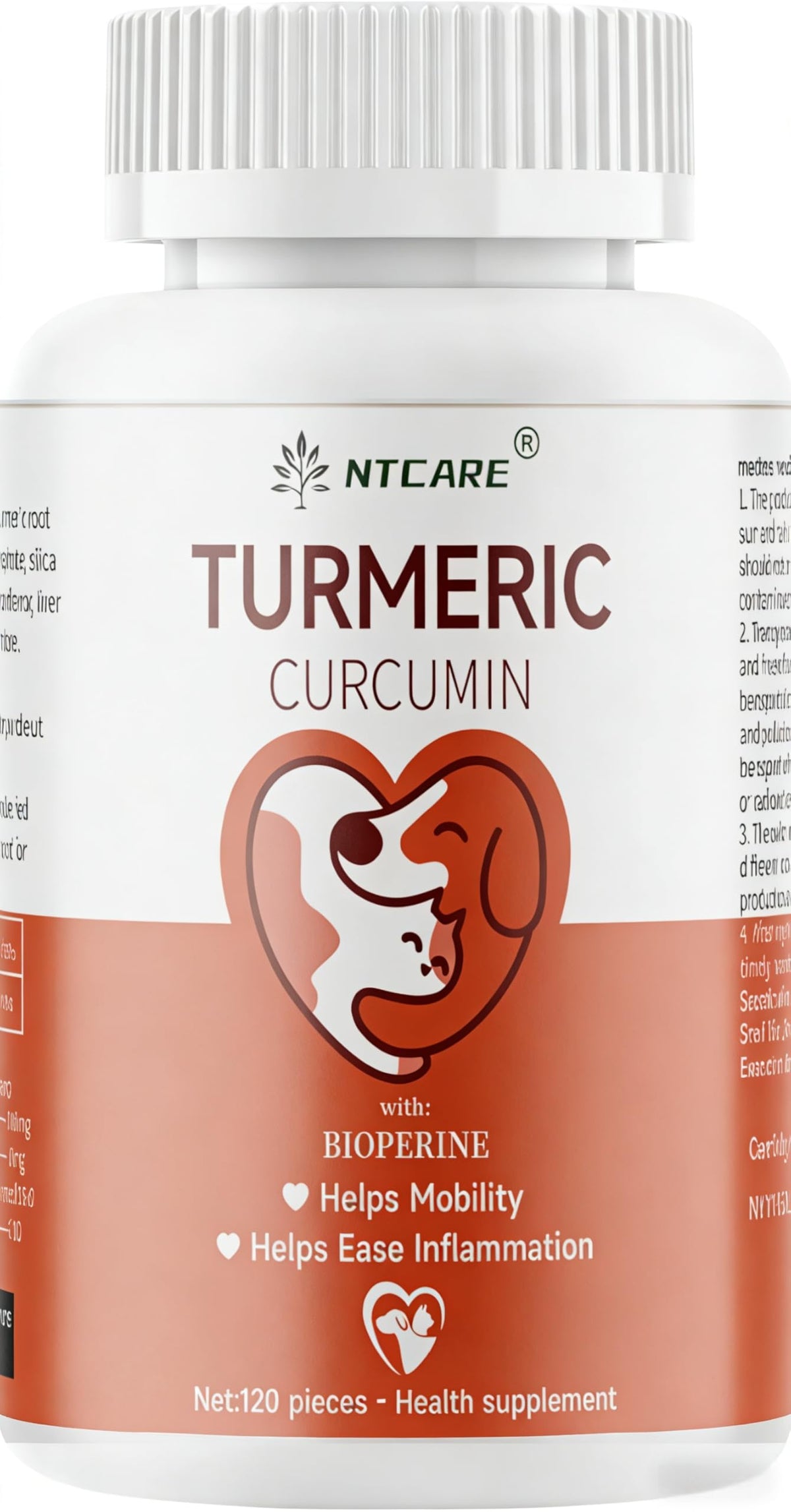 120 Chewable Tablets Turmeric Curcumin Dog Joint Support G876977