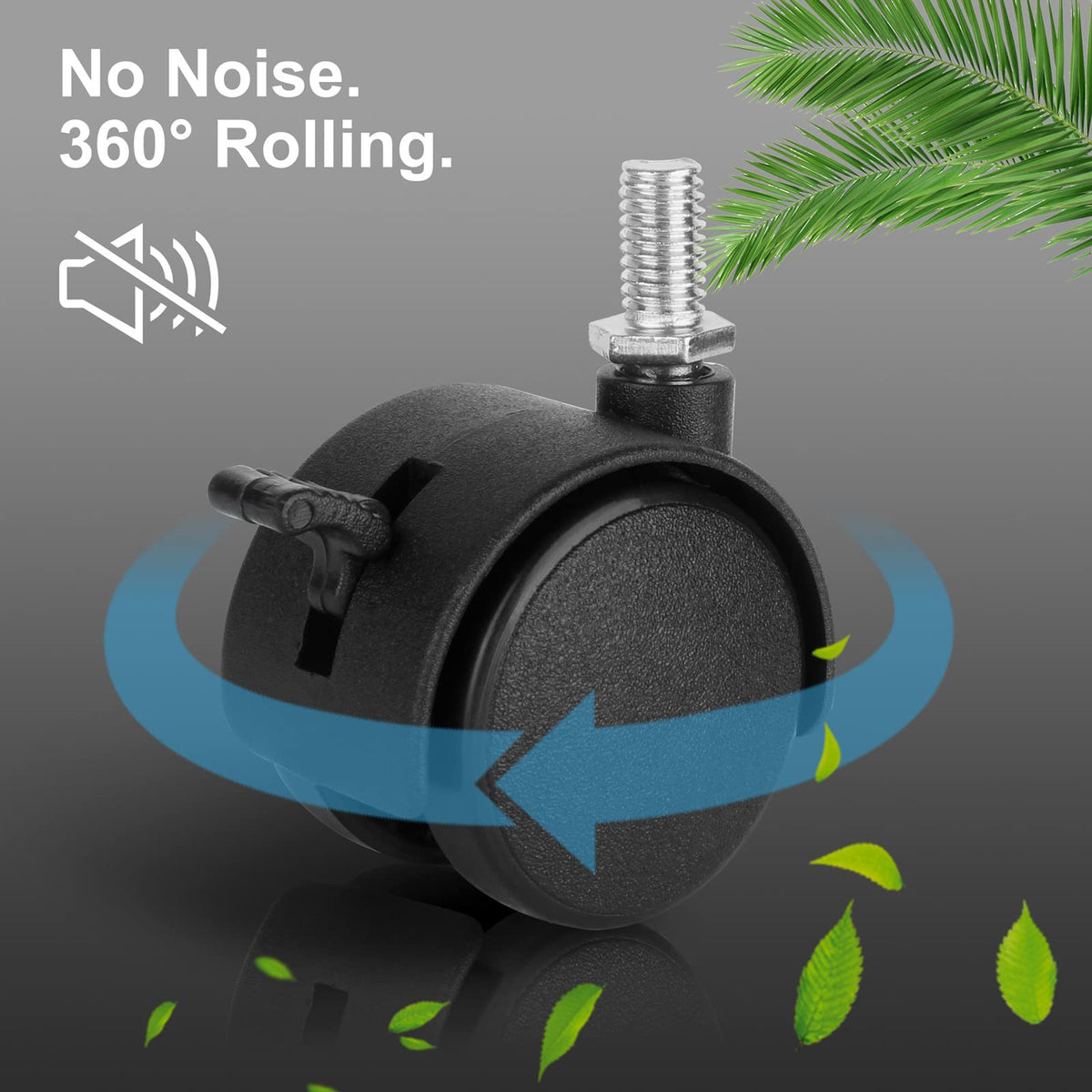 1.5 Inch Swivel Stem Caster Wheels with Locking Brake 4 Pack P758868