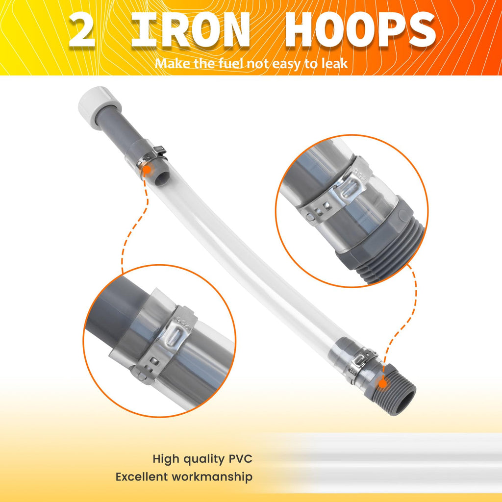 2-Pack Clear Fuel Jug Hose with Built-in Filter S731017
