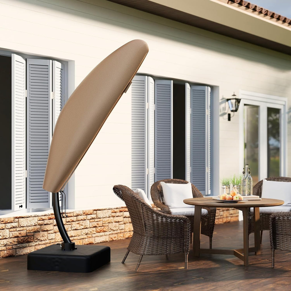 12ft Cantilever Patio Umbrella with Base and Cover R677874