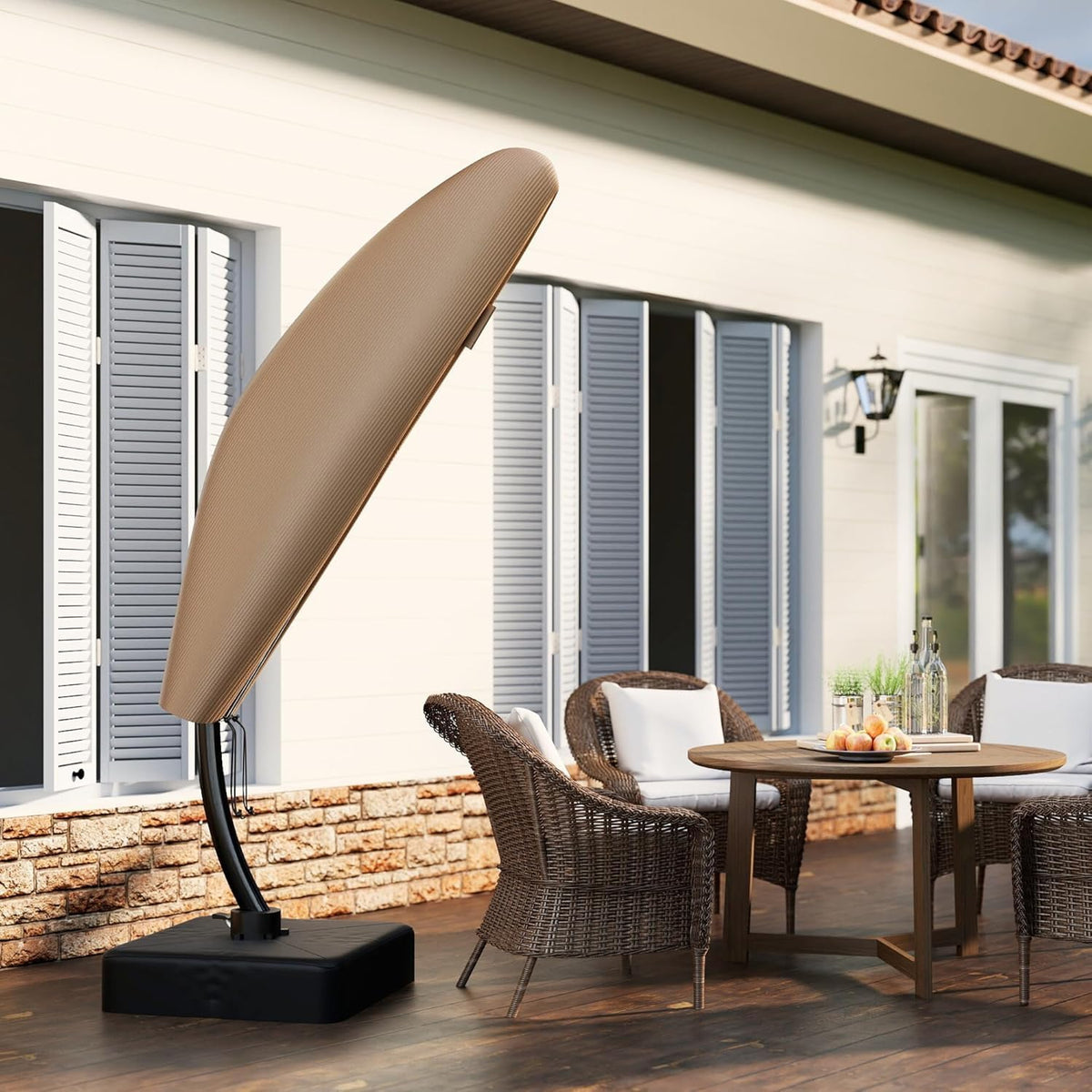 12ft Cantilever Patio Umbrella with Base and Cover R677874