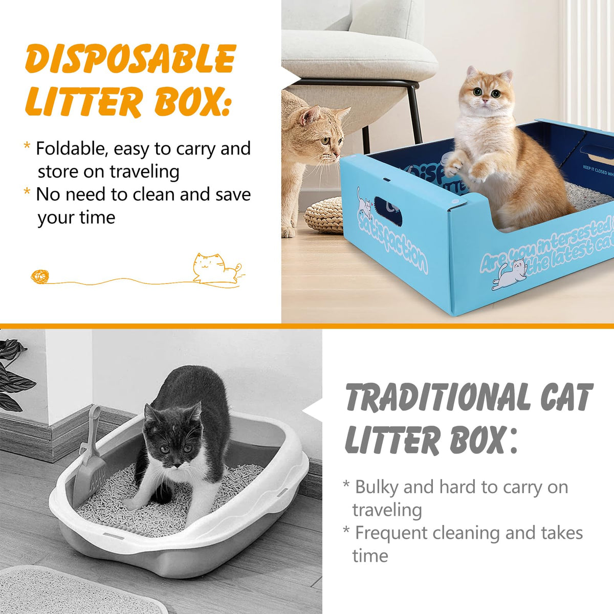 3 Pack Disposable Cat Litter Boxes O658650