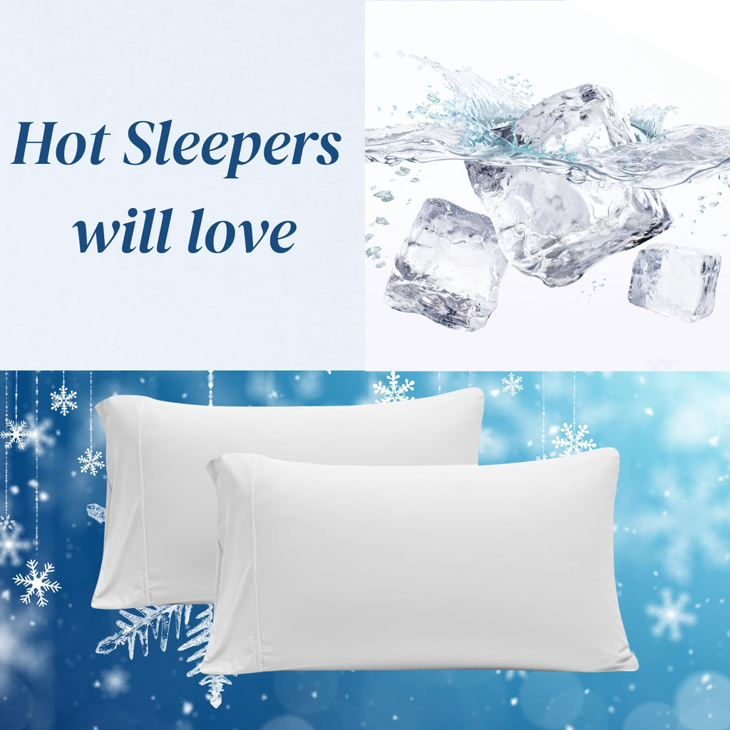 King Size Soft Down Alternative Bed Pillows with Cooling Pillowcases P377
