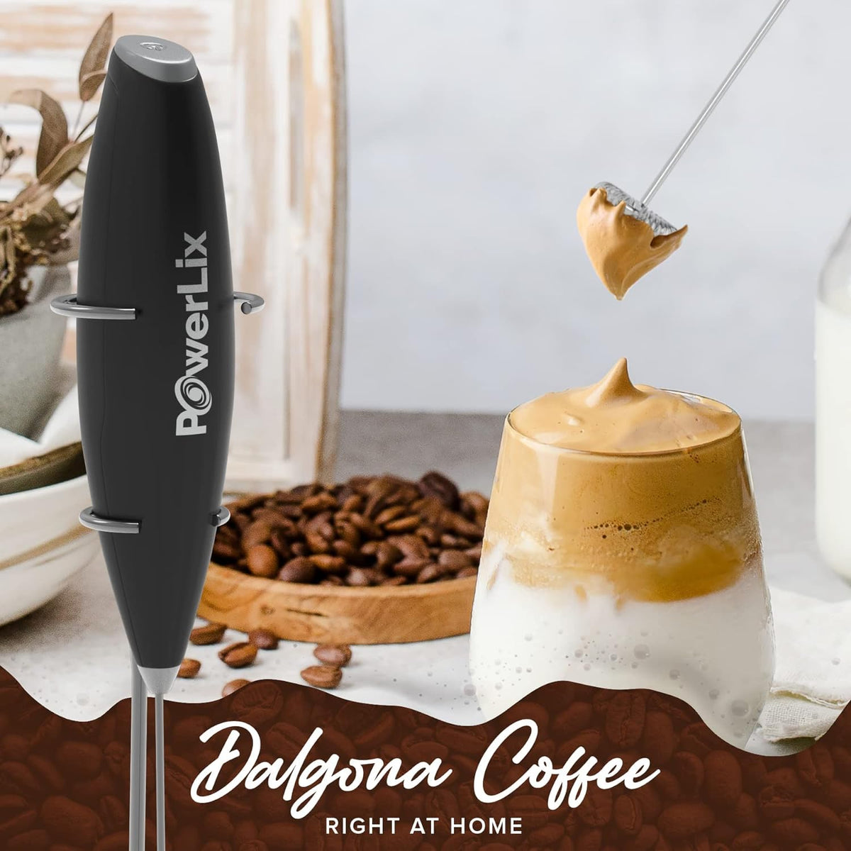 Handheld Battery Operated Electric Whisk Frother With Stand R4495