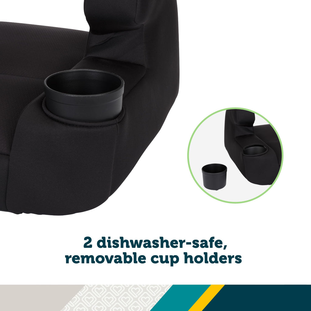Lightweight Backless Booster Car Seat, 2-Pack, Black B64880