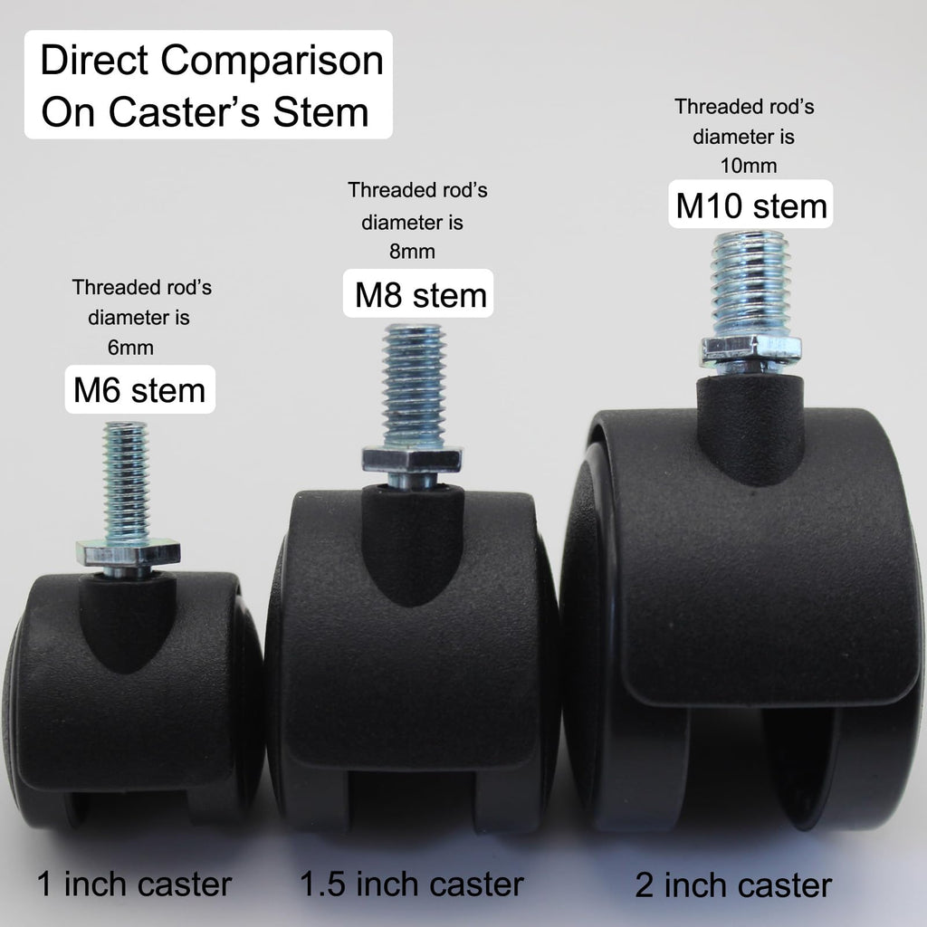 1.5 Inch Swivel Stem Caster Wheels with Locking Brake 4 Pack P758868