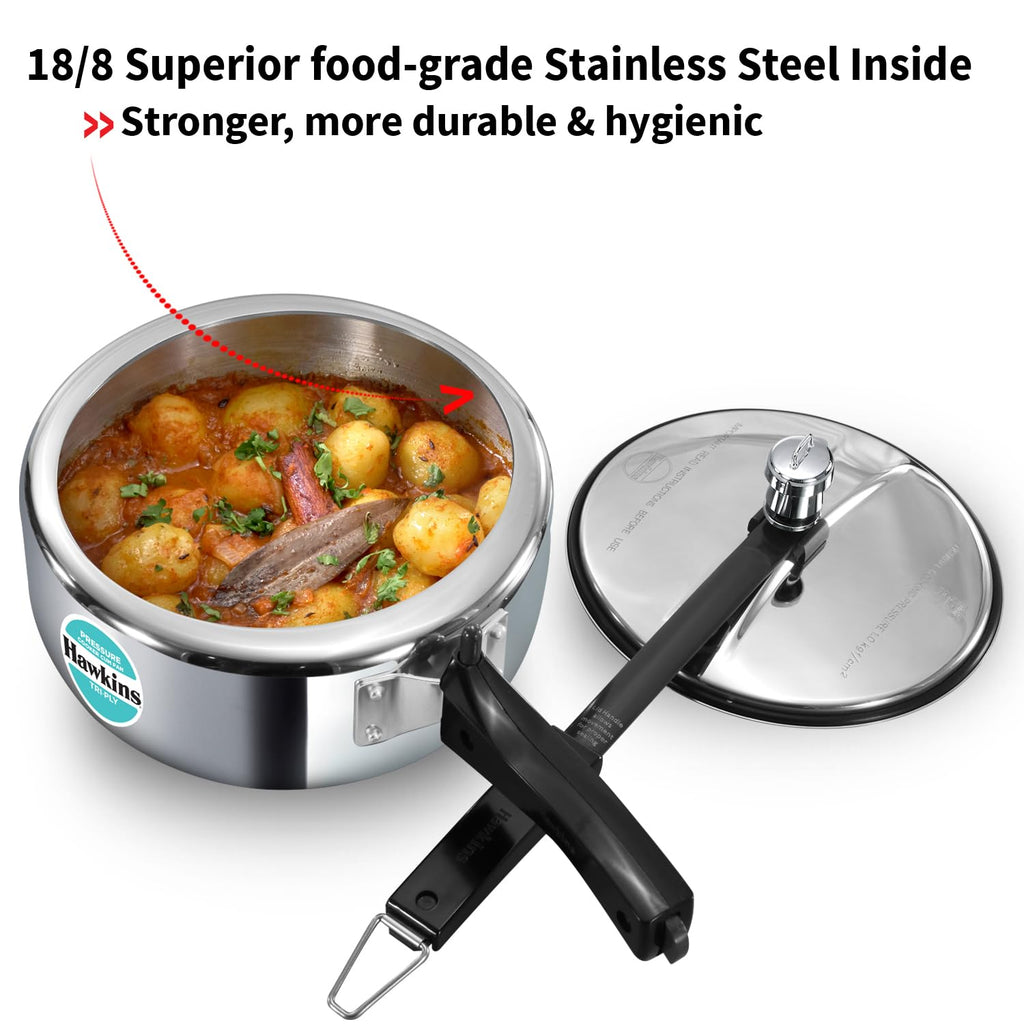 3 Litre Tri-Ply Stainless Steel Pressure Cooker G366434