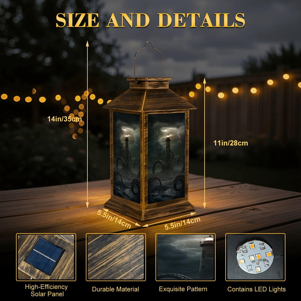 Waterproof Solar Powered Outdoor Hanging Lantern A20085