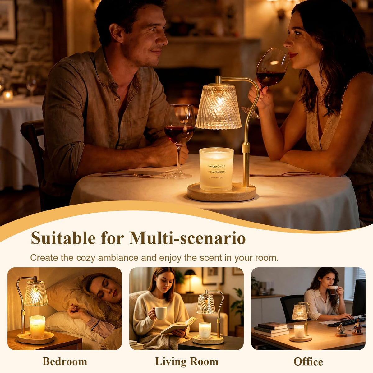 Candle Warmer Lamp with Timer and Dimmable O57431